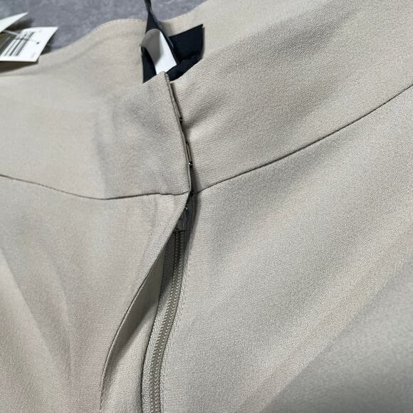 Eileen Fisher Pants Womens Medium Beige Peble Straight Silk Georgette Crepe New - Picture 6 of 10